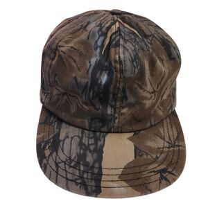 Vintage Treebark Camo Hunting Hat Thinsulate Thermal Made in USA Mens Large